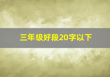 三年级好段20字以下