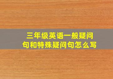 三年级英语一般疑问句和特殊疑问句怎么写