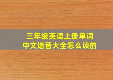 三年级英语上册单词中文谐音大全怎么读的