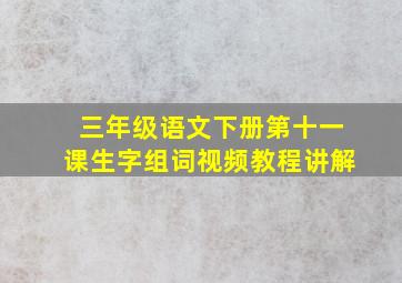 三年级语文下册第十一课生字组词视频教程讲解