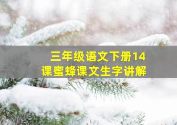 三年级语文下册14课蜜蜂课文生字讲解