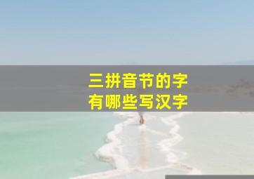 三拼音节的字有哪些写汉字