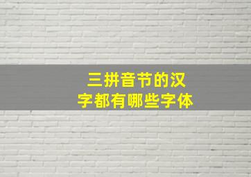 三拼音节的汉字都有哪些字体