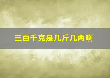 三百千克是几斤几两啊