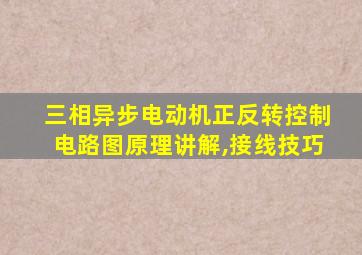 三相异步电动机正反转控制电路图原理讲解,接线技巧