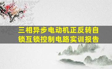 三相异步电动机正反转自锁互锁控制电路实训报告