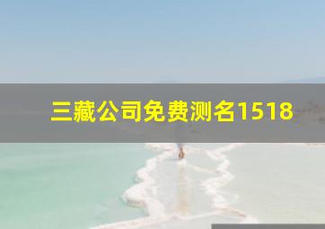 三藏公司免费测名1518