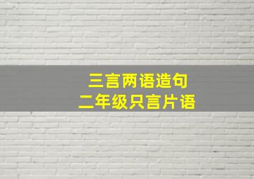 三言两语造句二年级只言片语