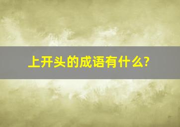 上开头的成语有什么?