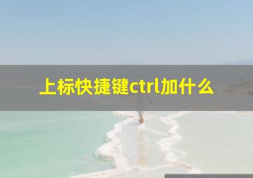 上标快捷键ctrl加什么