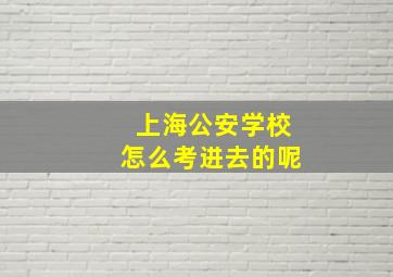 上海公安学校怎么考进去的呢