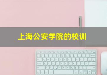 上海公安学院的校训