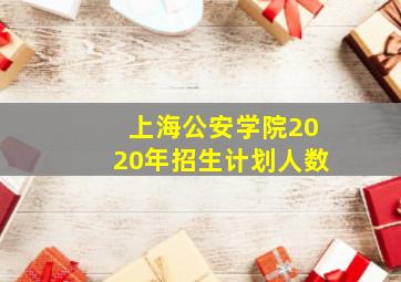 上海公安学院2020年招生计划人数