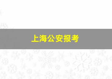 上海公安报考