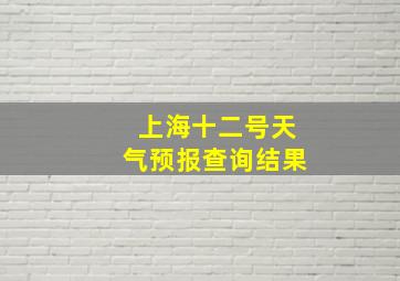 上海十二号天气预报查询结果