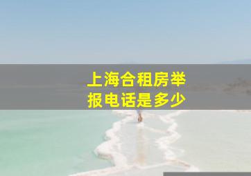 上海合租房举报电话是多少