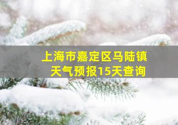 上海市嘉定区马陆镇天气预报15天查询