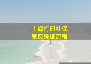 上海打印社保缴费凭证流程