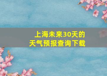 上海未来30天的天气预报查询下载