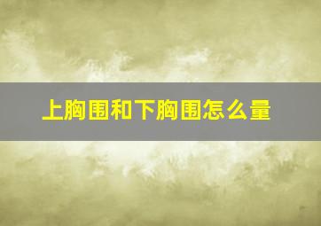 上胸围和下胸围怎么量