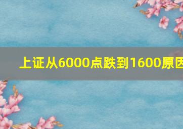 上证从6000点跌到1600原因