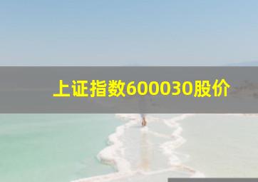 上证指数600030股价