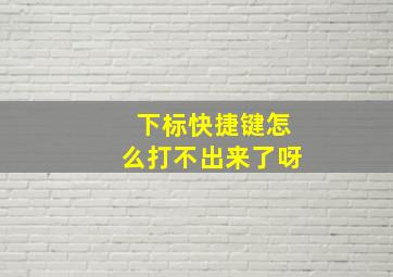 下标快捷键怎么打不出来了呀