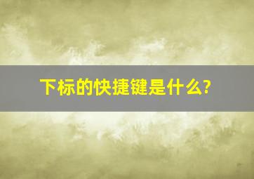 下标的快捷键是什么?