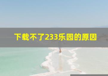 下载不了233乐园的原因