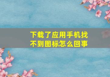 下载了应用手机找不到图标怎么回事