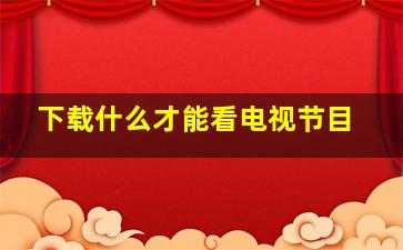 下载什么才能看电视节目