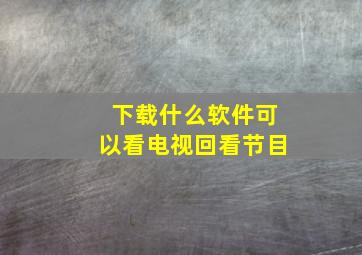 下载什么软件可以看电视回看节目