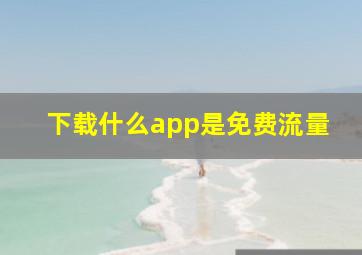 下载什么app是免费流量