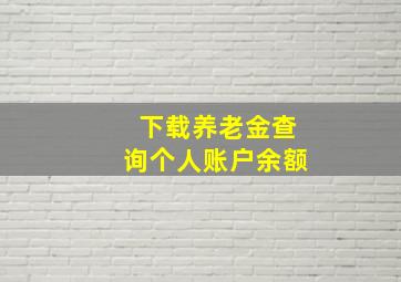 下载养老金查询个人账户余额