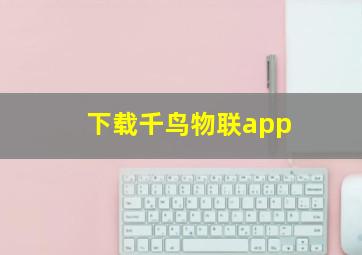 下载千鸟物联app