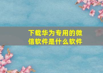 下载华为专用的微信软件是什么软件