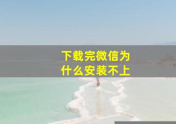 下载完微信为什么安装不上