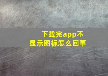 下载完app不显示图标怎么回事