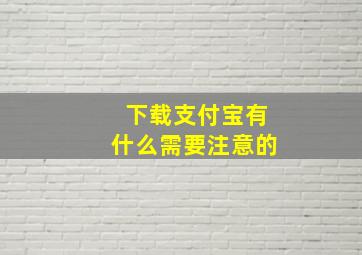 下载支付宝有什么需要注意的