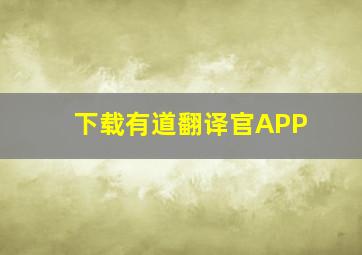 下载有道翻译官APP