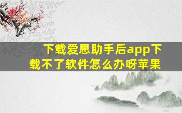 下载爱思助手后app下载不了软件怎么办呀苹果