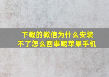 下载的微信为什么安装不了怎么回事呢苹果手机