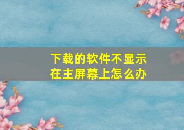 下载的软件不显示在主屏幕上怎么办