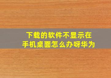 下载的软件不显示在手机桌面怎么办呀华为