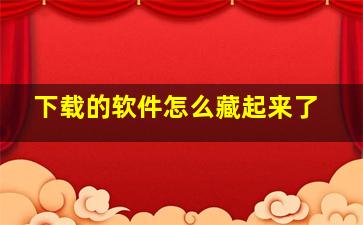 下载的软件怎么藏起来了