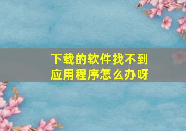 下载的软件找不到应用程序怎么办呀