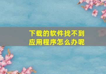 下载的软件找不到应用程序怎么办呢