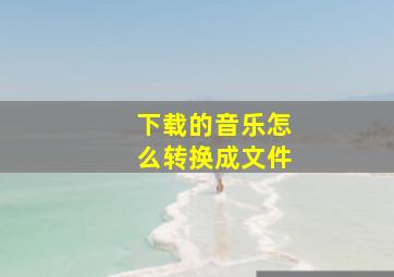 下载的音乐怎么转换成文件