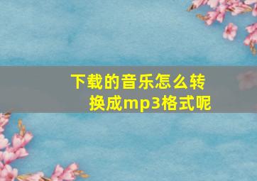 下载的音乐怎么转换成mp3格式呢