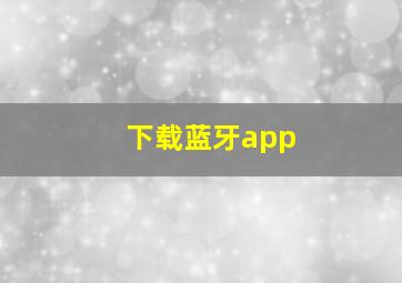 下载蓝牙app